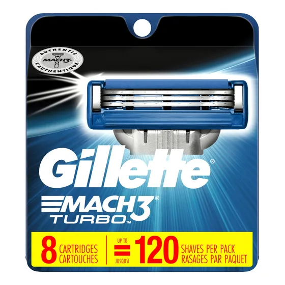 Recambios Razor Blade Gillette Mach3 Turbo Para Hombre, 8 Un