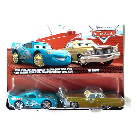 Disney Pixar Cars Bling Bling Rayo Mcqueen Y Tex Dinoco 2 Pk Azul