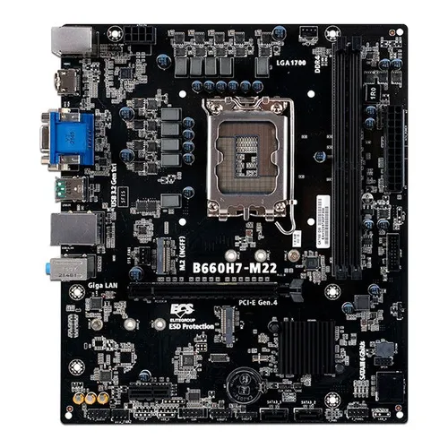 Tarjeta Madre Ecs B660h7-m22 Intel B660 Ddr4  Intel 12va Gen Color Negro
