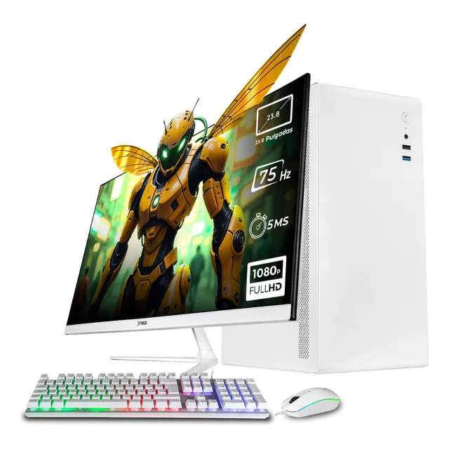 Xtreme Pc Gaming Computadora Intel Core I5 12400 16gb Ssd 500gb Monitor 23.8 75hz Wifi Neuss Plus White