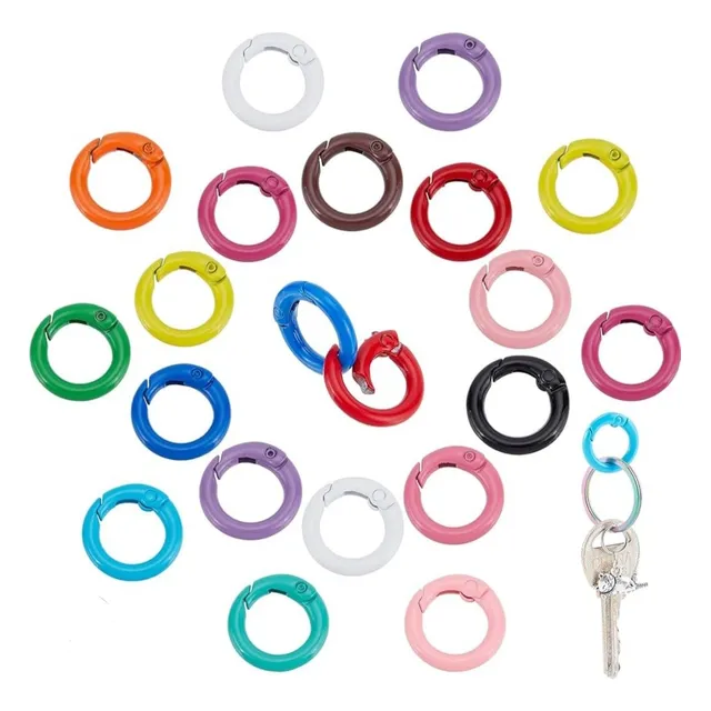 Aros Mosquetón  Y Clips De Colores Abre Fácil Para Llaveros