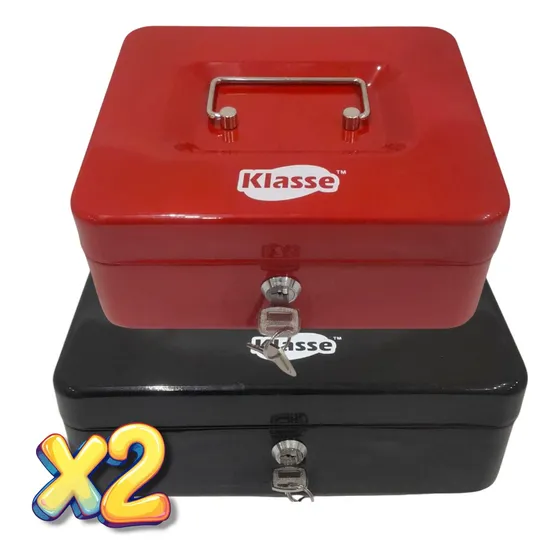 Combo De 2 Cajas Metálicas De Seguridad Caja Chica 2 Llaves
