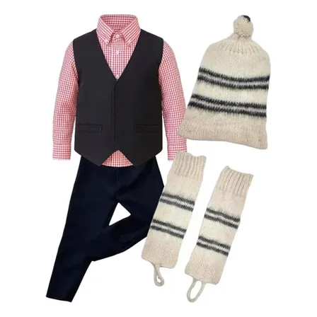 Traje Chilote Completo Camisa Gorro Bolero Polaina Pantalón