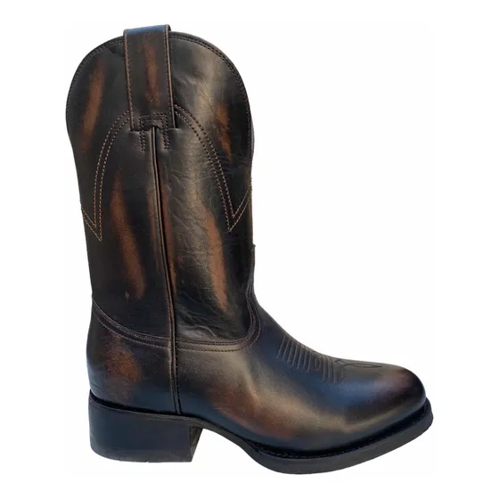 Bota Roper Wrangler Vaquera Pro Rodeo Caballero Café 2 Hilos