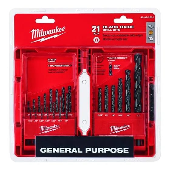 Milwaukee 48-89-2801 21-piece Thunderbolt Black Oxide Dri