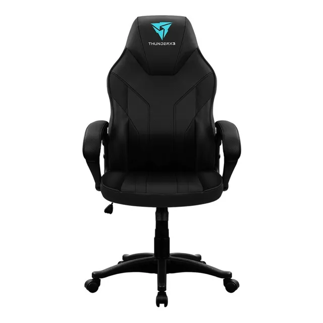 SILLA DE ESCRITORIO THUNDERX3 EC1 GAMER ERGONÓMICA NEGRA CON TAPIZADO DE CUERO SINTÉTICO