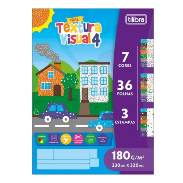 Bloco Criativo Textura Visual 4 180g/m² 36fls - Tilibra