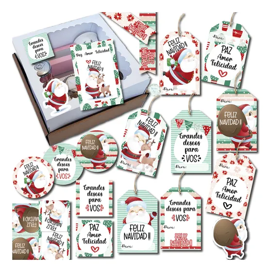 Kit Imprimible Navidad 4 Tags, Etiquetas, Tarjetas, Imagenes