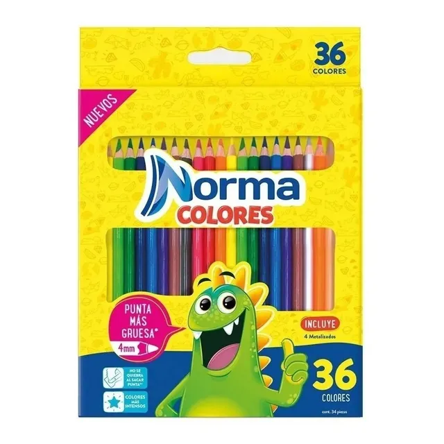 Colores Norma Punta Gruesa, Estuche C/36 Pzs ¡original!