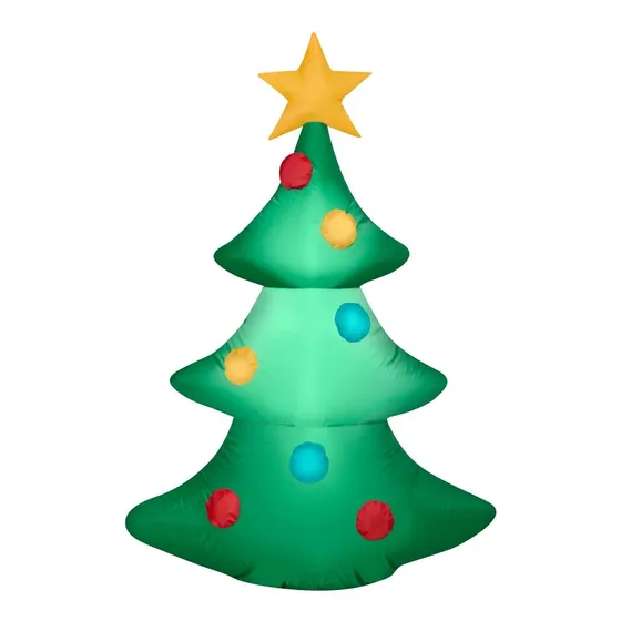Inflable De Pino De Navidad Decorado De 2.13 Metros Con Luz