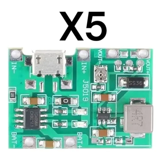 Modulo J5019 Cargador Tp4056 Con Elevador De Voltaje Micro