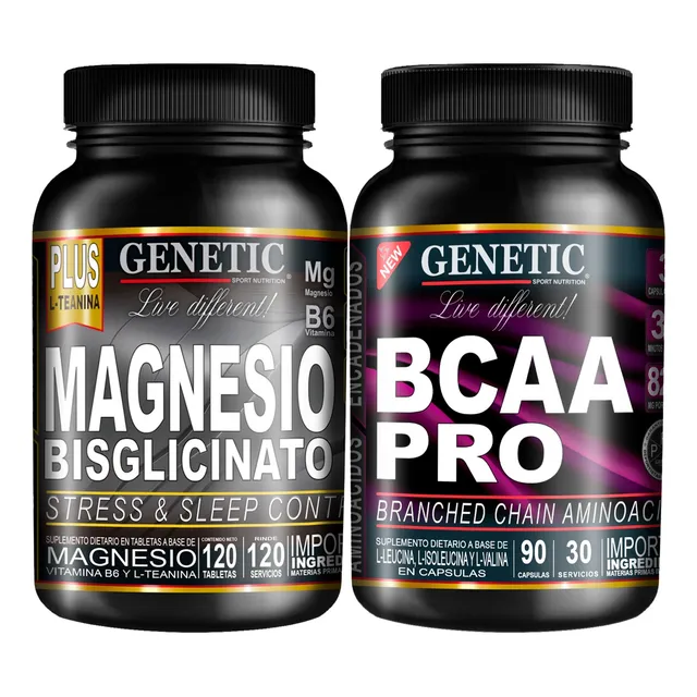 60días Descanso Reparador Magnesio Bisglicinato Bcaa Genetic