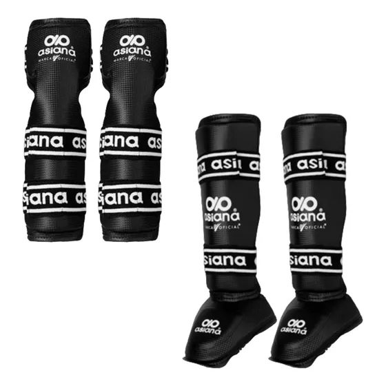 Kit Coderas Y Espinilleras Con Empeine Asiana Para Taekwondo