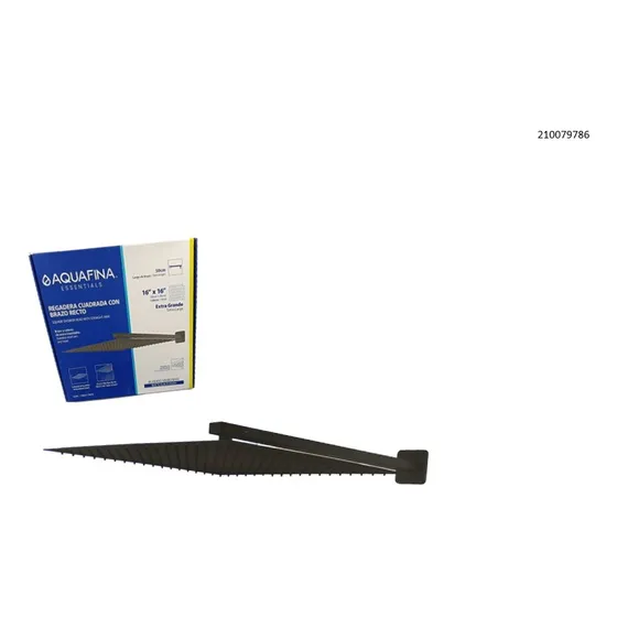 Regadera Aceroinox (negro Mate) Cuadrada 16  Tubo Y Roseta