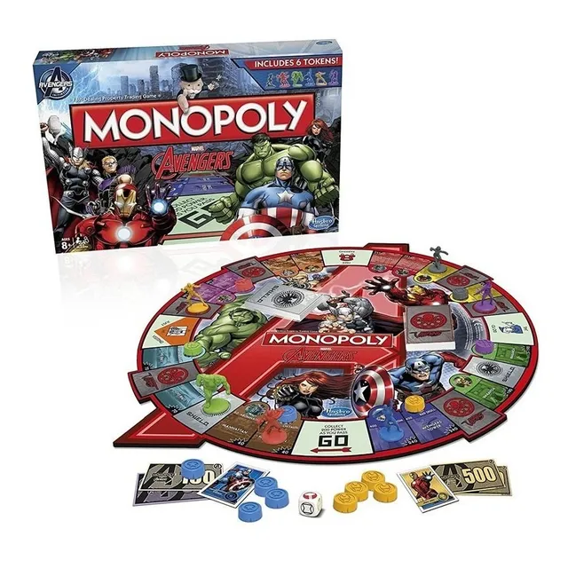 Juego D Mesa Monopoly Avengers Edition P/ Niños +8 Original