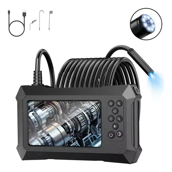 Endoscopio Industrial Cámara Hd 1080p Pantalla 4.3 10m Ips Impermeable Ip67 Con Luz Led Batería 2000mah Inspección Tuberías Automotriz Drenaje Alcantarillado, Marca Hysmart