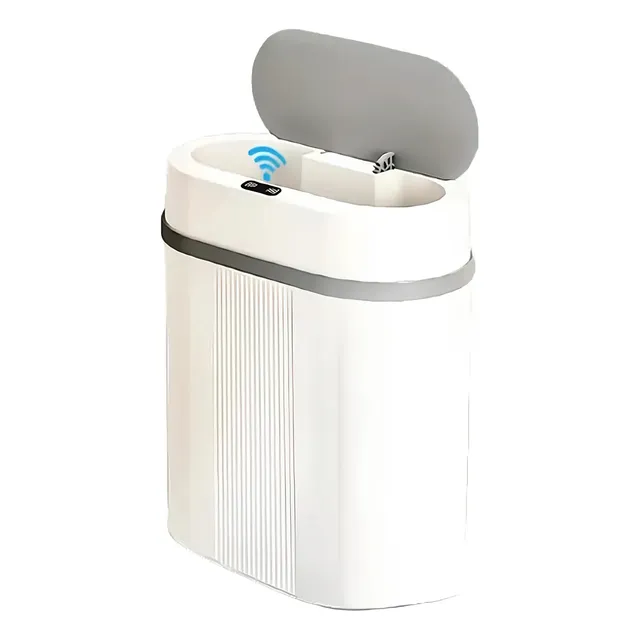 Lixeira Inteligente 12 Litros Grande Automática Sensor Inteligente Aproximação Anti-odor Abrir E Fechar Com Pilhas Recarregáveis E Carregador Luvinco