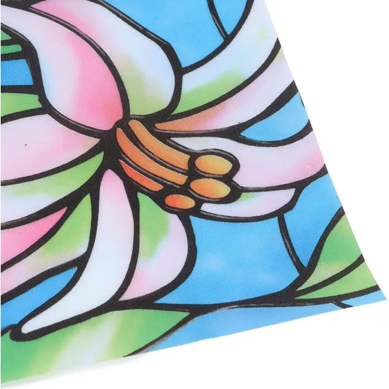 Lamina Films Simil Vitraux Vidrios Ventanas 1mtx90cm Hibisco Color