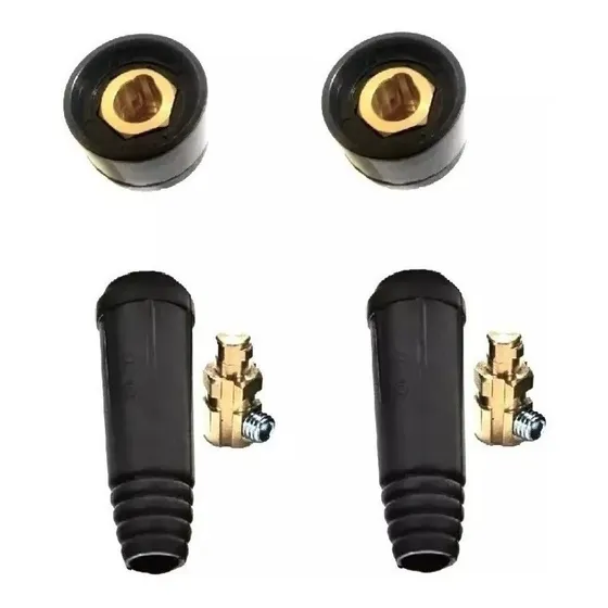 Conector Inversora De Solda 13mm Kit 2 Machos 2 Fêmeas