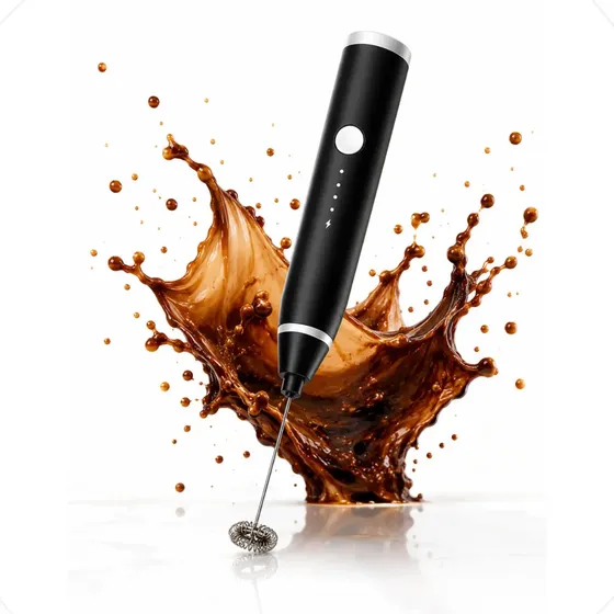 Mini Mixer Portátil Recarregável USB 3 Velocidades 100W – Espumador de Leite e Ovos