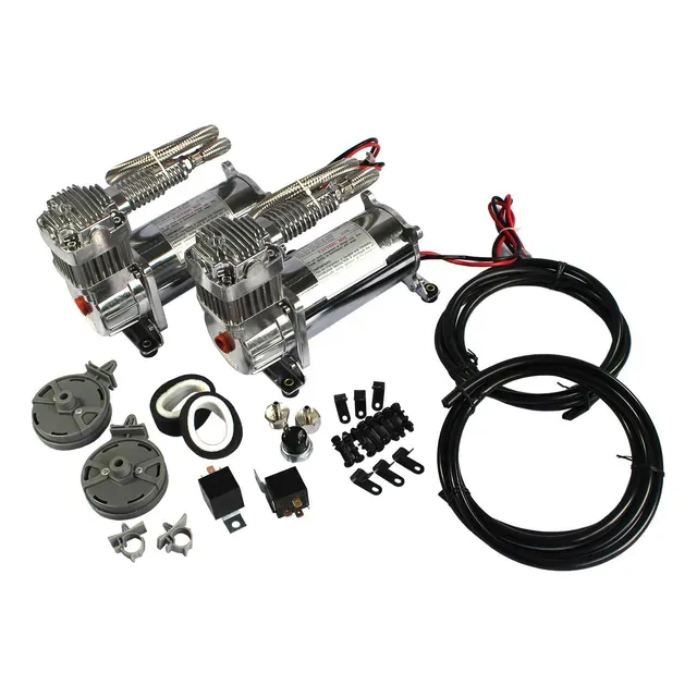 Jdmspeed Nuevo 12 Voltios Cromo Doble 440c 200 Psi Compresor