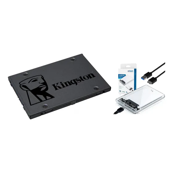 Hd Externo - Ssd Kingston A400 960gb + Case 2,5 Sata + Cabo 