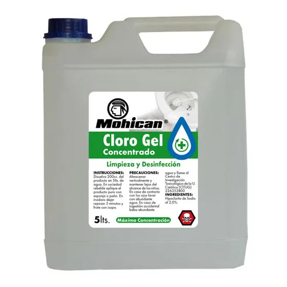 Cloro Gel Bidon 5 Lts Mohican
