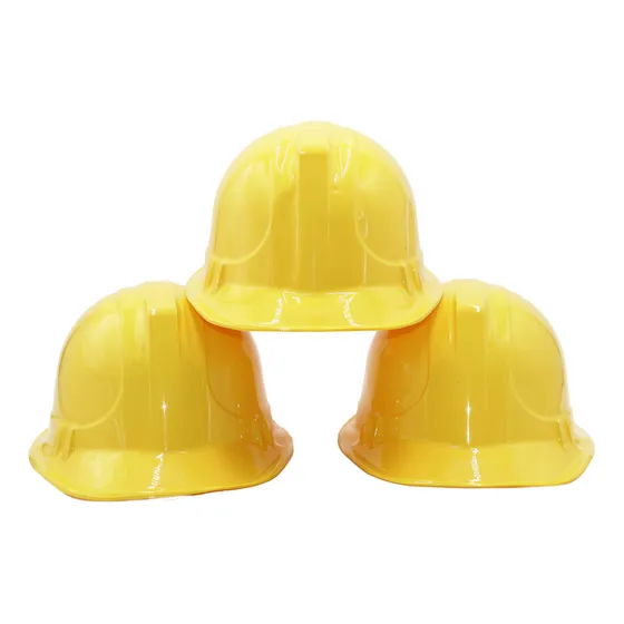 12 Casco Constructor Amarillo Plastico Bob Disfraz Fiesta
