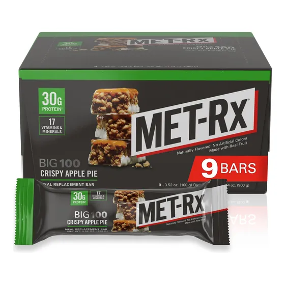 Barras De Proteína Met-rx Big 100, Tarta De Manzana Crujient