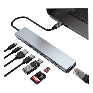 Tipo C Hub 8 En 1 Adaptador Usb C A Hdmi Con Ethernet Tipo C Hub 8 En 1 Adaptador Usb C A Hdmi Con Ethernet