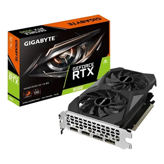Placa De Video Gigabyte Rtx 3050 Windforce Oc 6gb Gddr6 96bi