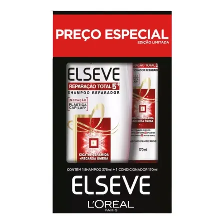 Kit Elseve Shamp 375ml E Condicion 170ml Reparação Total 5