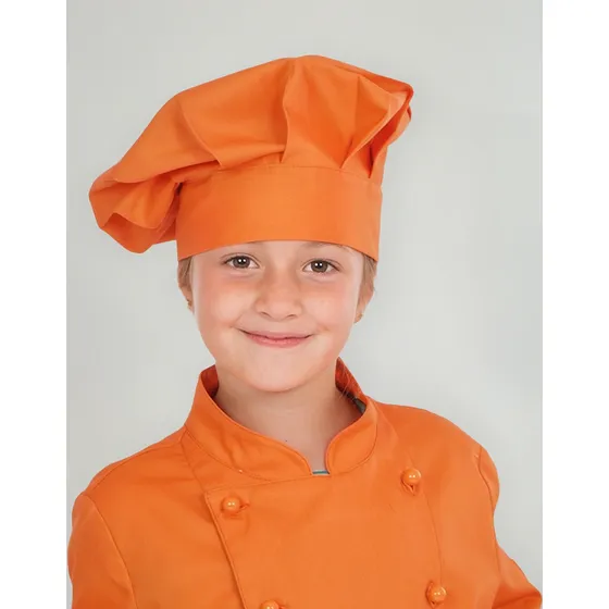 Gorro Chef Para Niño Ajustable Talla 12 Color Naranja