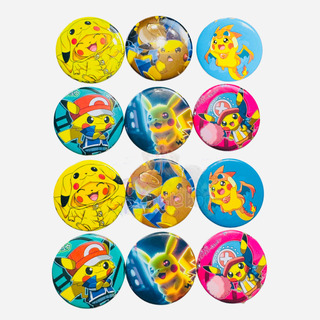 12pz Pokémon Pikachu, Pines Fiesta Broches Prendedor Botones 12pz Pokémon Pikachu, Pines Fiesta Broches Prendedor Botones