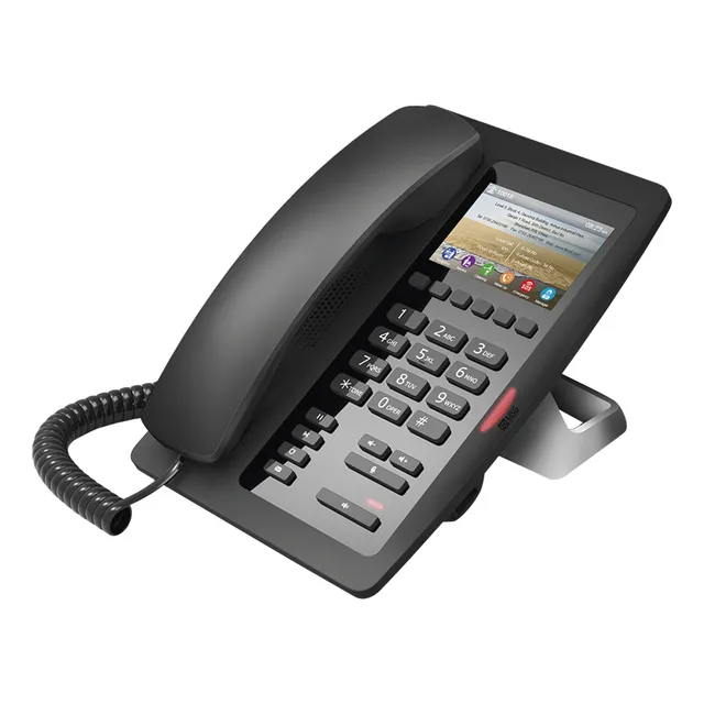 (h5 Color Negro) Teléfono Ip Hotelero De Gama Alta, Pantalla