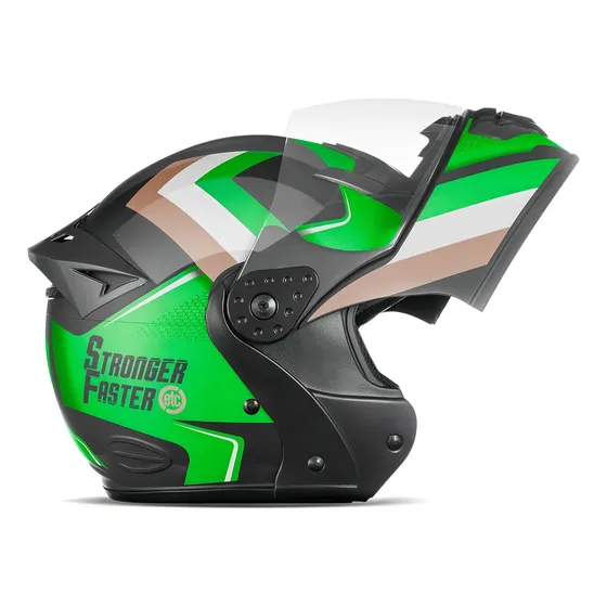 Capacete Robocop Stronger Faster Gladiator Etceter Fosco Cor Verde/Dourado Tamanho do capacete 60