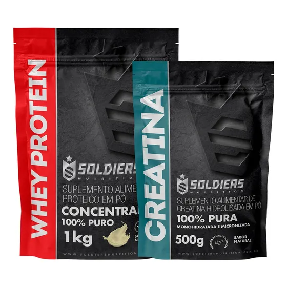 Kit: Whey Concentrado 1kg  + Creatina Monohidratada 500g