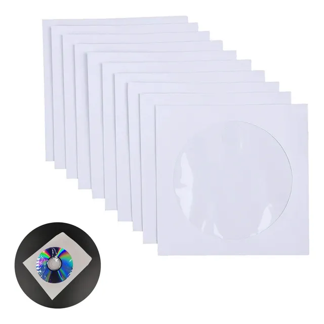 1000 Pcs Sobres De Papel Blanco Para Proteger Cd 12x12 Cm