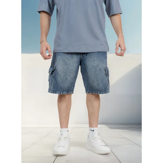 Bermuda Cargo Mom Rígido Hombre Ybr Jeans Oxido