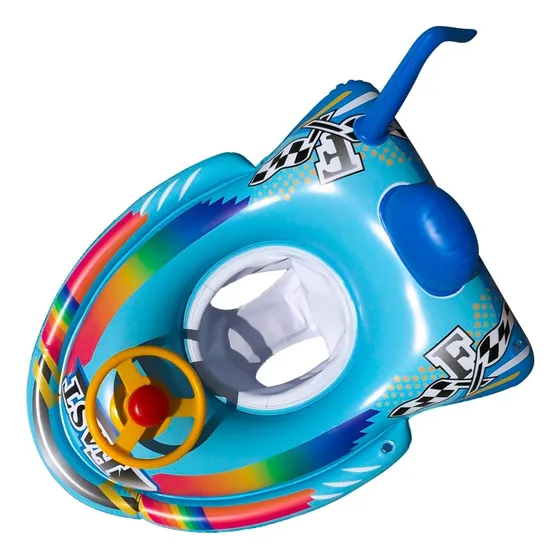 Flotador Inflable Lancha Con Volante Infantil Piscina Playa