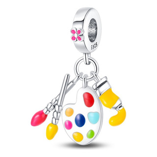 Tablero De Dibujo Charm Dije Plata 925 For Pulsera Pandor Color Cian Tablero De Dibujo Charm Dije Plata 925 For Pulsera Pandor Color Cian