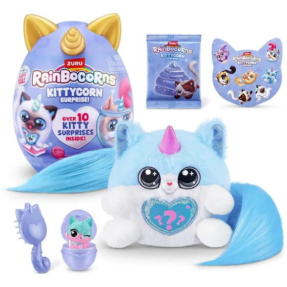Rainbocorns Kittycorns 10 Sorpresas Con Cola Larga Azul