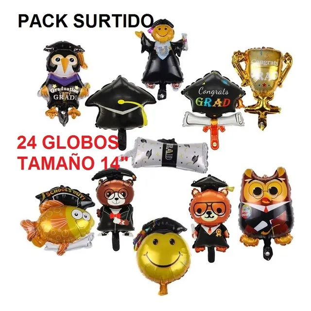 Globo  Graduación 14 Pulgadas Mayor  Birrete Copa Emoji 