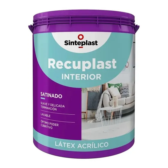 Recuplast Latex Interior Satinado Lavable X10 Litros Blanco
