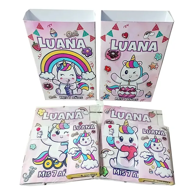Souvenirs Personalizado Bolsa  +libro Colorear + Colores X10