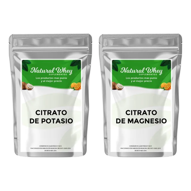 Citrato De Potasio 1 Kg + Citrato De Magnesio 1 Kg En Polvo