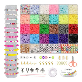Ybxjges Kit Para Hacer Pulseras Con Cuentas De Arcilla, 3800 Ybxjges Kit Para Hacer Pulseras Con Cuentas De Arcilla, 3800