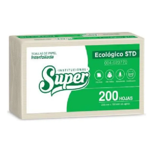 Papel Toalla Interfoliado Ecologico Una Hoja Super Pl 18 Pq