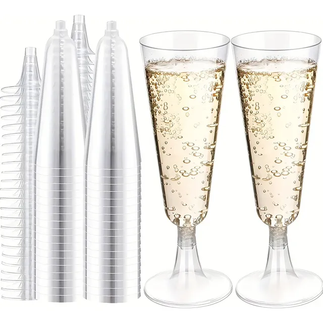 Copas Desechables Vino, Postres Plástico Premium 25 Piezas