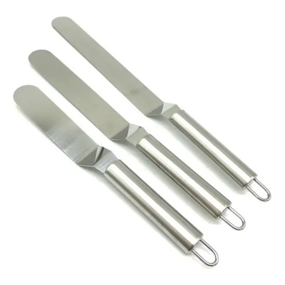 Set De Espatulas Curvas De Reposteria 3und 15/20/25cm 
